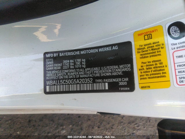 2016 BMW Z4, VIN: WBALL5C50G5A20352