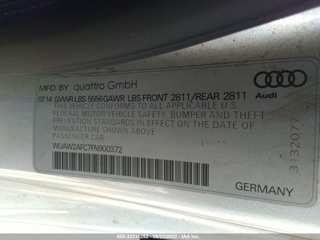 2015 Audi S7, VIN: WUAW2AFC7FN900372
