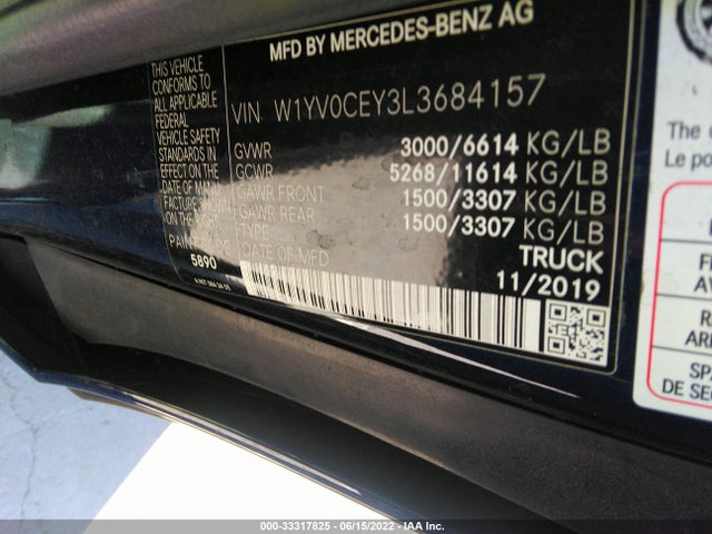 2020 Mercedes-Benz Metris, VIN: W1YV0CEY3L3684157