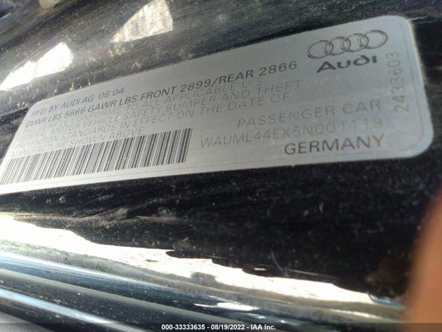 WAUML44EX5N001119 Audi A8 L