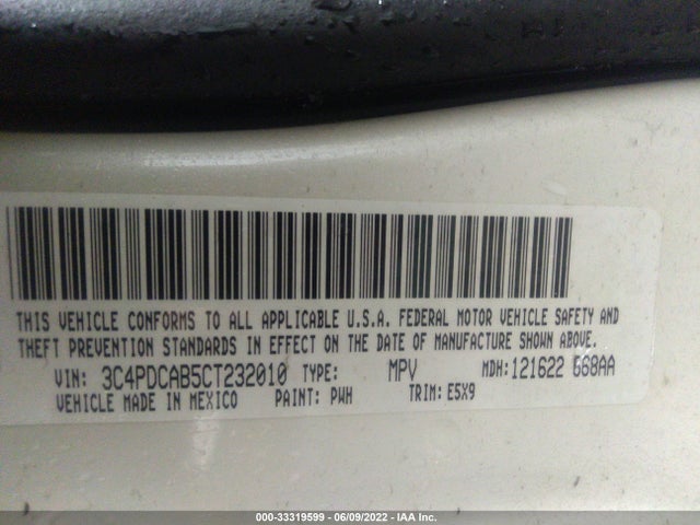 Dodge Journey American Value Pkg 2012 3C4PDCAB5CT232010 Image 10