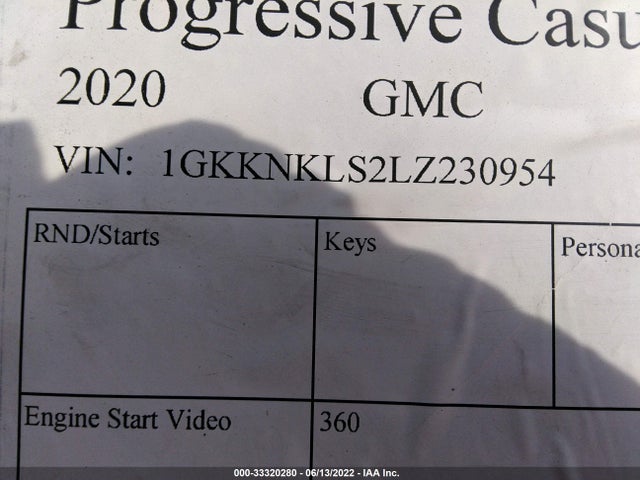 GMC ACADIA SLE 2020 1GKKNKLS2LZ230954 Image 9