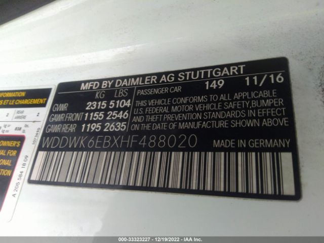 WDDWK6EBXHF488020 Mercedes-Benz C-class Amg C 43