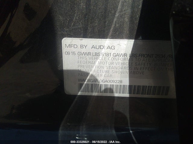 2016 Audi S4, VIN: WAUBGAFL0GA009228