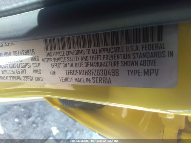 2015 Fiat 500L, VIN: ZFBCFADH8FZ030498