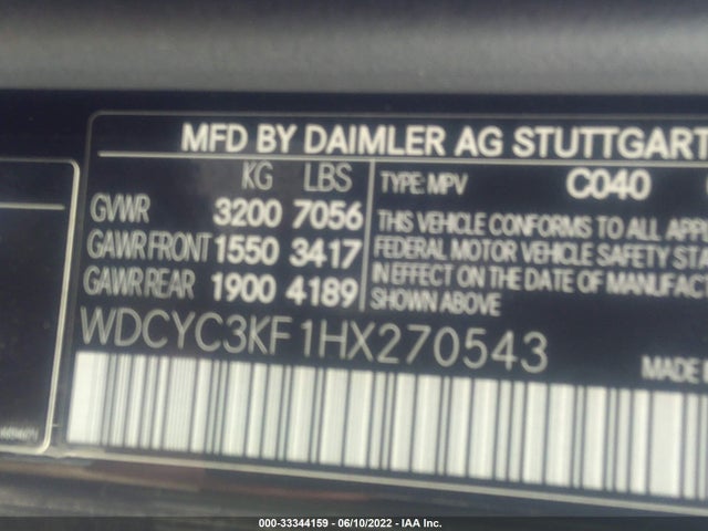 2017 Mercedes-Benz G-Class, VIN: WDCYC3KF1HX270543