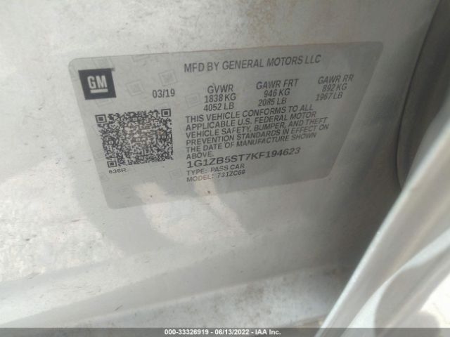 1G1ZB5ST7KF194623 Chevrolet Malibu 1ls