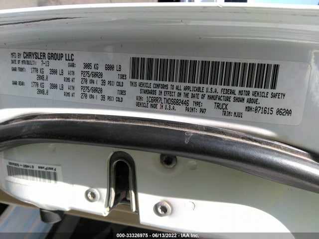 2013 RAM 1500 BIG HORN VIN: 1C6RR7LTXDS682446