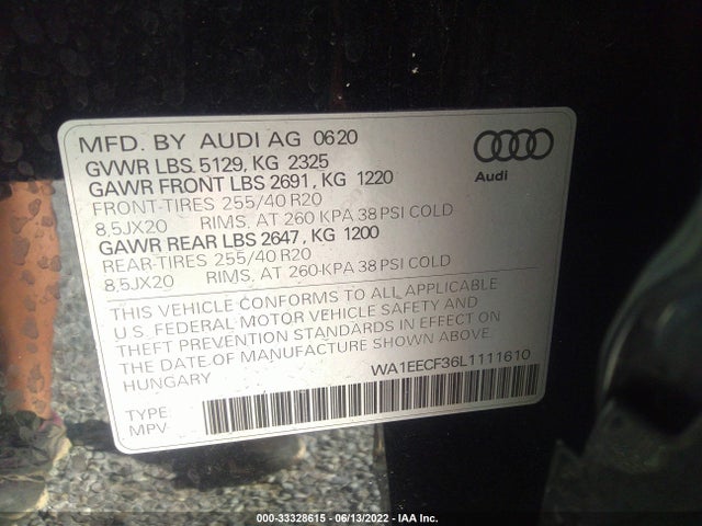 2020 Audi Q3, VIN: WA1EECF36L1111610
