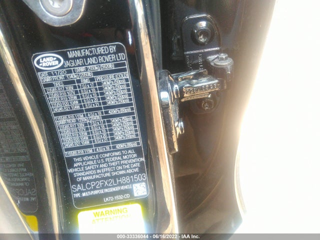 2020 Land Rover Discovery, VIN: SALCP2FX2LH881503