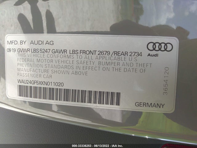 2019 Audi S5, VIN: WAU24GF5XKN011020