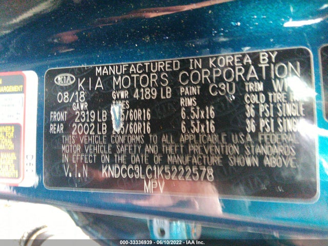 2019 Kia Niro, VIN: KNDCC3LC1K5222578