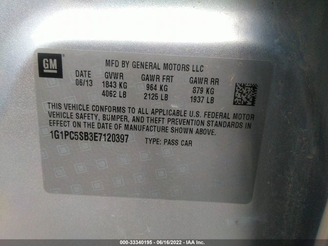 Chevrolet Cruze 1lt 2014 1G1PC5SB3E7120397 Image 10