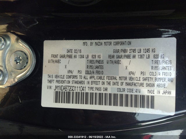 2016 Mazda MX-5 Miata, VIN: JM1NDAB72G0111041