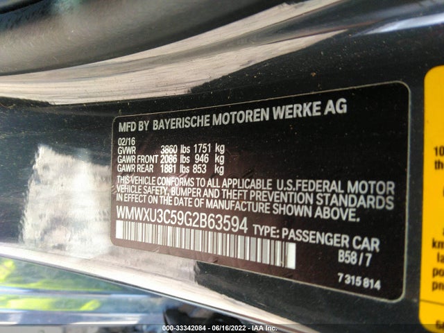 2016 Mini Cooper, VIN: WMWXU3C59G2B63594