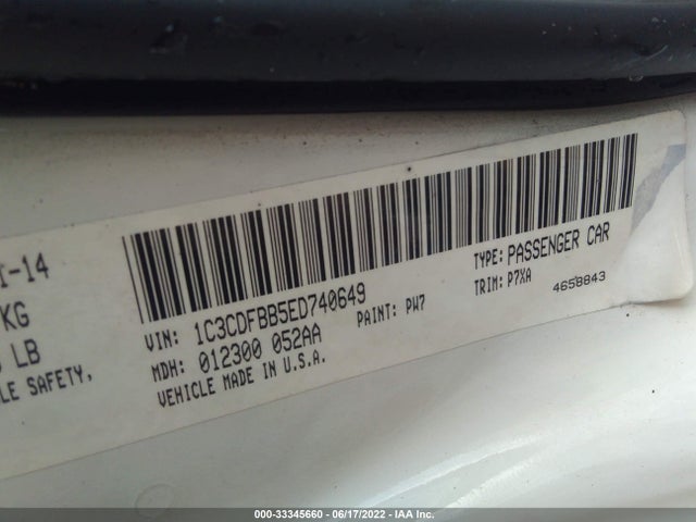 2014 Dodge Dart, VIN: 1C3CDFBB5ED740649