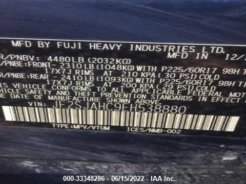 JF2SJAHC9EH538880 Subaru Forester 2.5i Limited