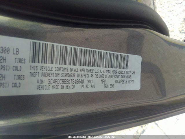 2019 Dodge Journey, VIN: 3C4PDCBB9KT846040