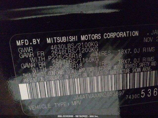 2022 Mitsubishi Eclipse, VIN: JA4ATVAAXNZ053897