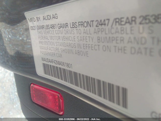 2021 Audi A4, VIN: WAUDAAF42MA061801