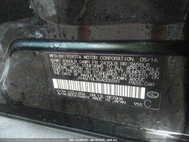 2016 Lexus GS, VIN: JTHBZ1BL8GA005591