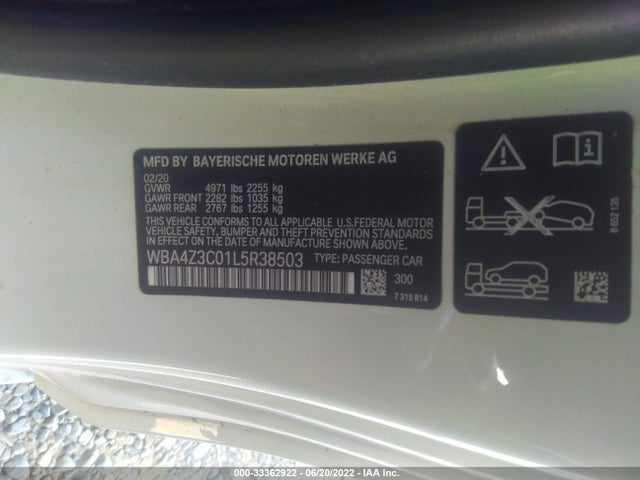2020 BMW 4 Series, VIN: WBA4Z3C01L5R38503