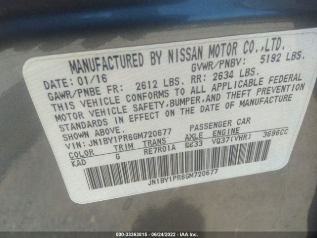 JN1BY1PR6GM720677 Infiniti Q70l 3.7x