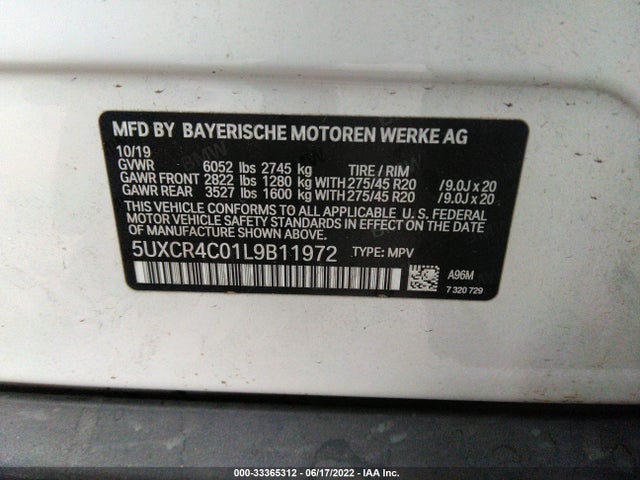 BMW X5 Sdrive40i 2020 5UXCR4C01L9B11972 Image 9