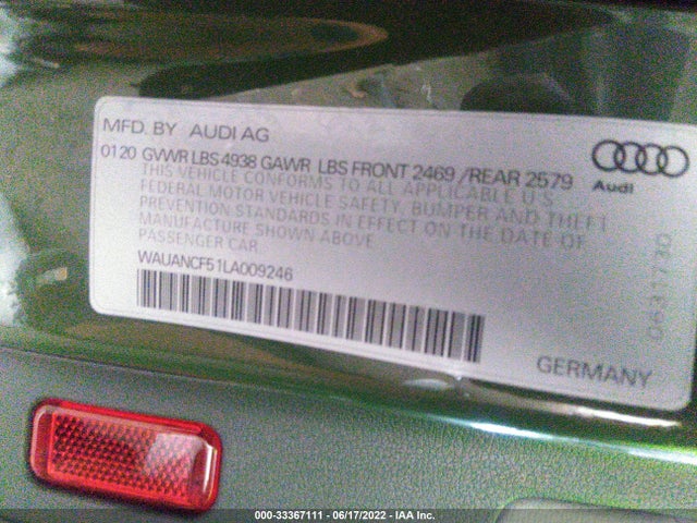 2020 Audi A5, VIN: WAUANCF51LA009246