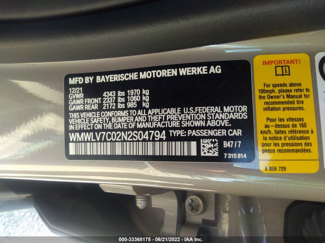 2022 Mini Clubman, VIN: WMWLV7C02N2S04794