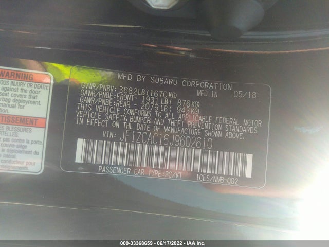 2018 Subaru BRZ, VIN: JF1ZCAC16J9602610