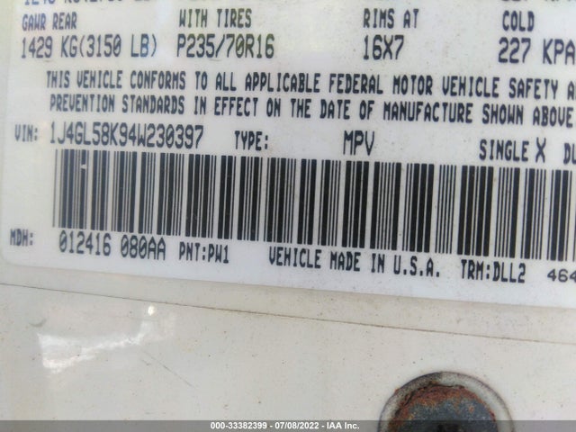 Jeep Liberty 2004 1J4GL58K94W230397 Image 10