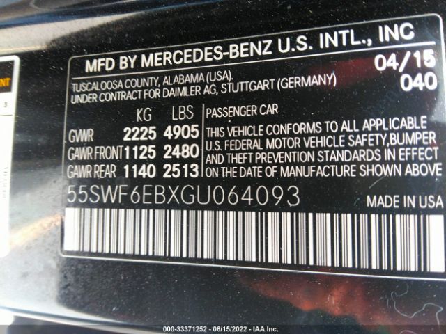 55SWF6EBXGU064093 Mercedes-Benz C-class C 450 Amg