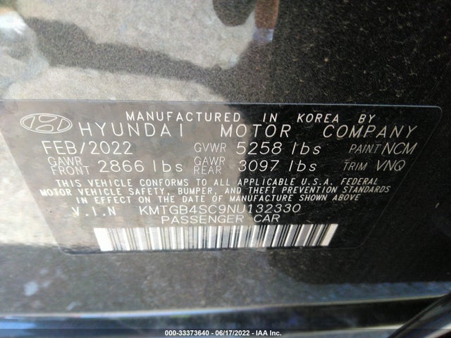 2022 Genesis G80, VIN: KMTGB4SC9NU132330