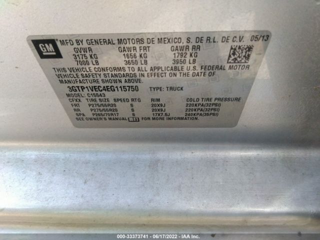 3GTP1VEC4EG115750 GMC Sierra 1500 Slt