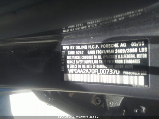 2015 Porsche Panamera, VIN: WP0AA2A70FL007370