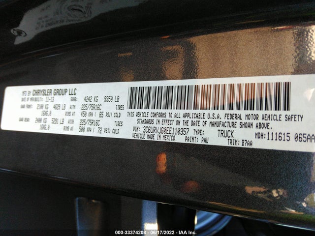 2014 Ram Promaster, VIN: 3C6URVJG0EE110357