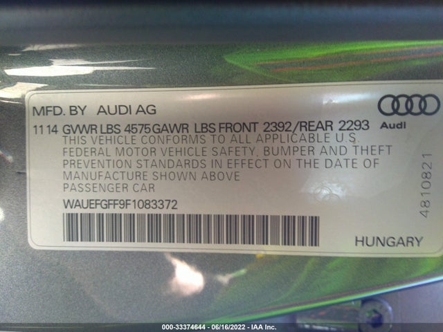 2015 Audi A3, VIN: WAUEFGFF9F1083372