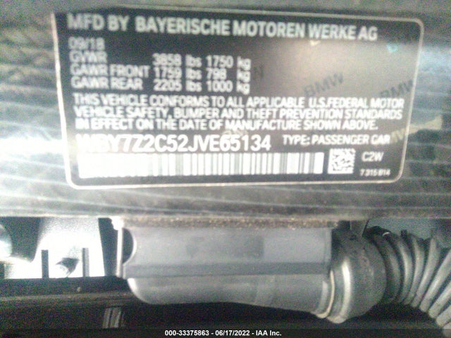 2018 BMW i3, VIN: WBY7Z2C52JVE65134