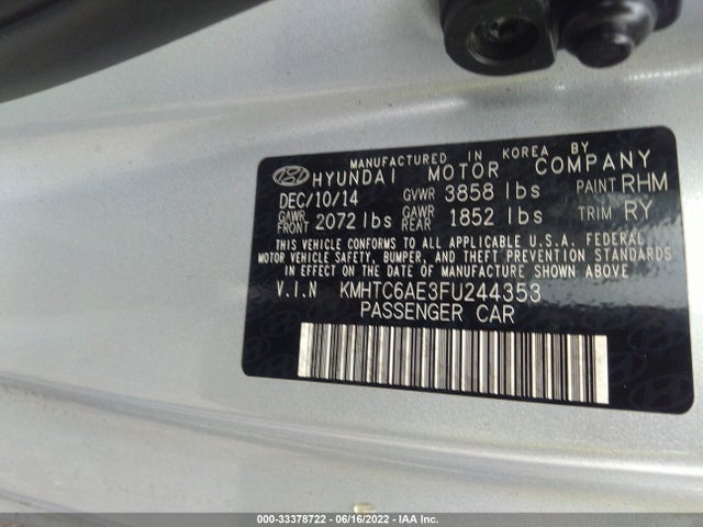 2015 Hyundai Veloster, VIN: KMHTC6AE3FU244353