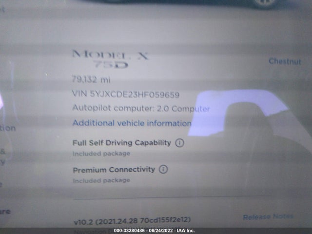 2017 Tesla Model X, VIN: 5YJXCDE23HF059659
