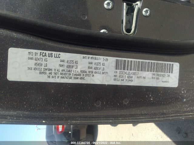 2020 DODGE CHARGER SCAT PACK VIN: 2C3CDXGJ2LH166517