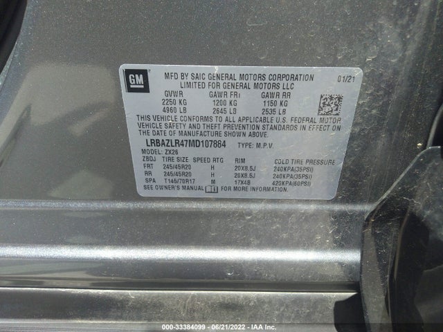 2021 Buick Envision, VIN: LRBAZLR47MD107884