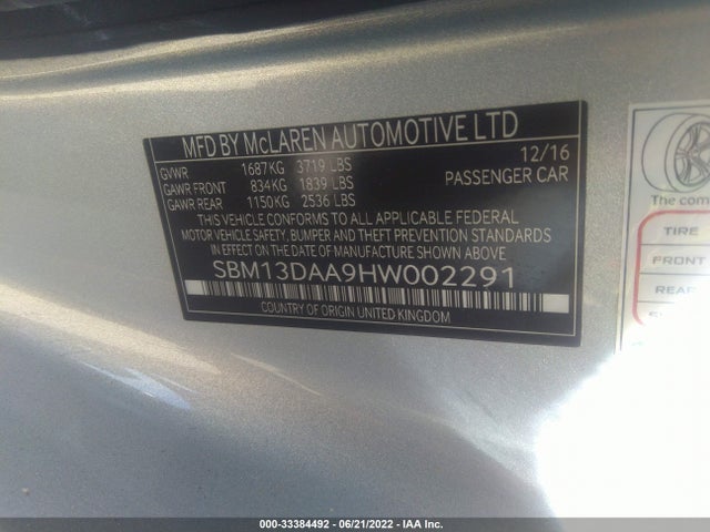 2017 McLaren 570S, VIN: SBM13DAA9HW002291