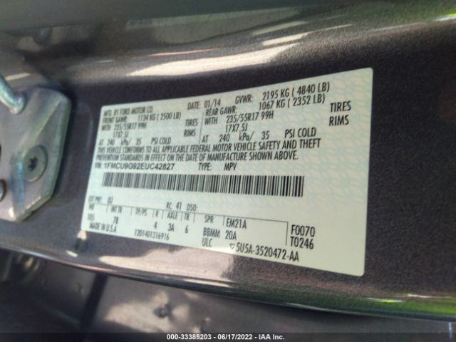 1FMCU9G92EUC42827 Ford ESCAPE SE