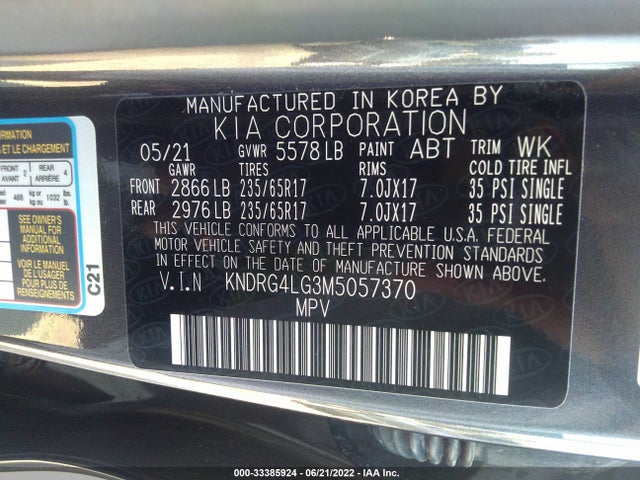 2021 Kia Sorento, VIN: KNDRG4LG3M5057370