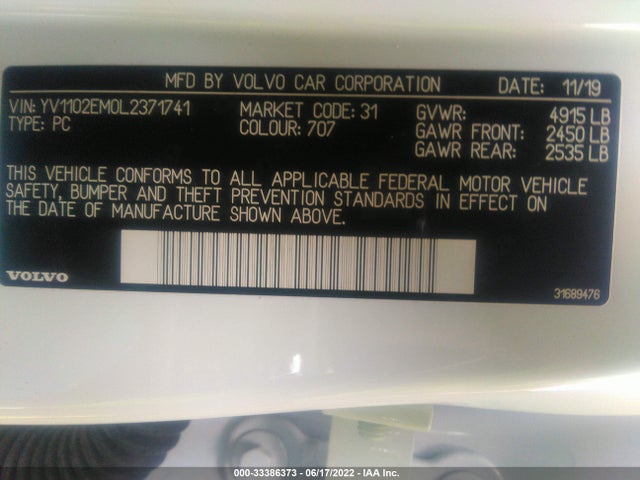 2020 Volvo V60, VIN: YV1102EM0L2371741