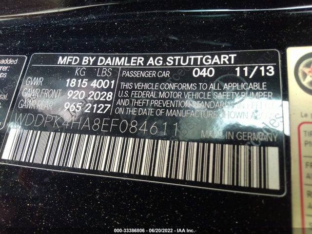 2014 Mercedes-Benz SLK-Class, VIN: WDDPK4HA8EF084611