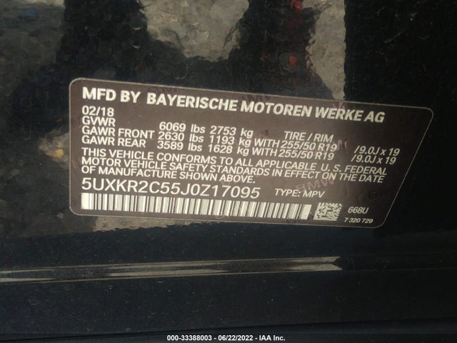 BMW X5 Sdrive35i 2018 5UXKR2C55J0Z17095 Image 9