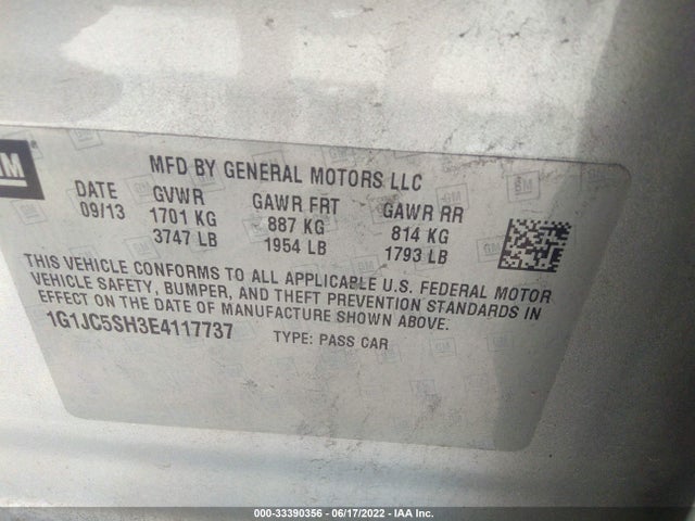 Chevrolet SONIC LT 2014 1G1JC5SH3E4117737 Image 14